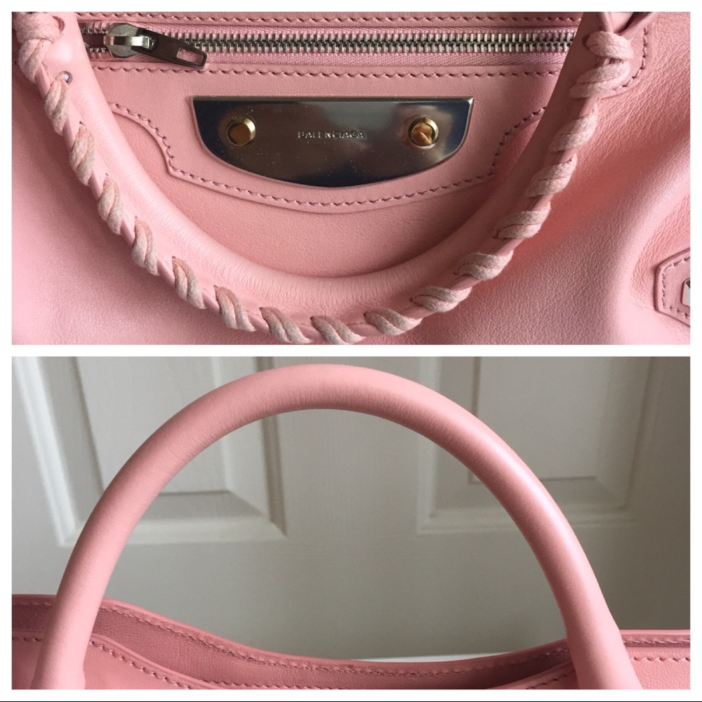 SOLD Balenciaga Pink Calfskin Metal Plate City Bag - Picture 3 of 8